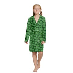 St  Patrick s Day Clovers Kids  Long Sleeve Velvet Lounge Robe by ExtraAwesomeSauce