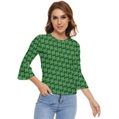 St  Patrick s Day Clovers Bell Sleeve Top