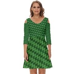 St  Patrick s Day Clovers Shoulder Cut Out Zip Up Dress by ExtraGoodSauce