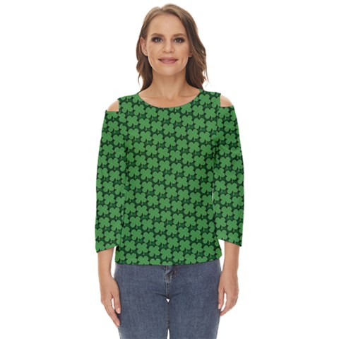 St  Patrick s Day Clovers Cut Out Wide Sleeve Top by ExtraGoodSauce