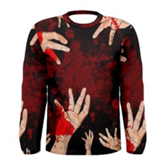 Horror Themed Bloody Hands Men s Long Sleeve T-shirt