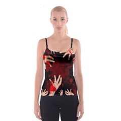 Horror Themed Bloody Hands Spaghetti Strap Top by ExtraGoodSauce