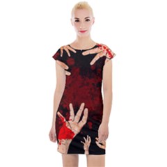 Horror Themed Bloody Hands Cap Sleeve Bodycon Dress by ExtraAwesomeSauce