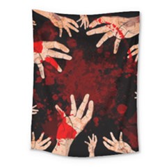 Horror Themed Bloody Hands Medium Tapestry