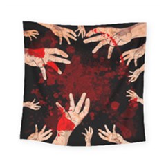 Horror Themed Bloody Hands Square Tapestry (small) by ExtraGoodSauce