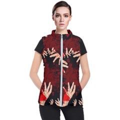 Horror Themed Bloody Hands Women s Puffer Vest