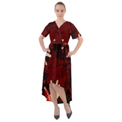 Horror Themed Bloody Hands Front Wrap High Low Dress by ExtraGoodSauce