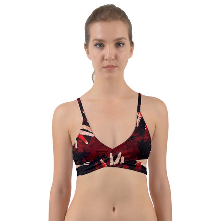 Horror Themed Bloody Hands Wrap Around Bikini Top