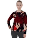 Horror Themed Bloody Hands Women s Pique Long Sleeve T-Shirt View1