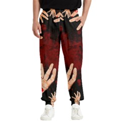 Horror Themed Bloody Hands Men s Elastic Waist Pants by ExtraGoodSauce