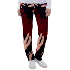 Horror Themed Bloody Hands Women s Casual Pants by ExtraGoodSauce