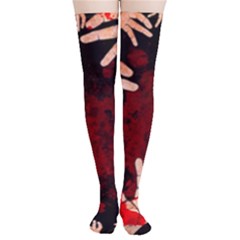 Horror Themed Bloody Hands Thigh High Stockings