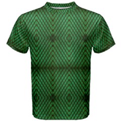 Green Diamond Grid Pattern Men s Cotton T-Shirt