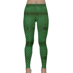 Green Diamond Grid Pattern Classic Yoga Leggings