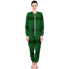 Green Diamond Grid Pattern OnePiece Jumpsuit (Ladies)