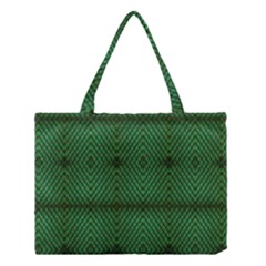 Green Diamond Grid Pattern Medium Tote Bag