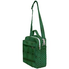 Green Diamond Grid Pattern Crossbody Day Bag