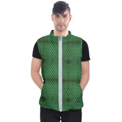 Green Diamond Grid Pattern Men s Puffer Vest