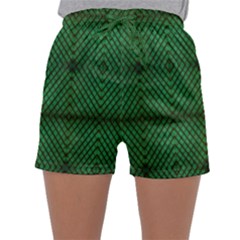 Green Diamond Grid Pattern Sleepwear Shorts