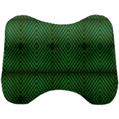 Green Diamond Grid Pattern Head Support Cushion