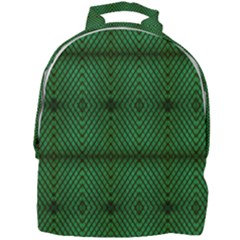 Green Diamond Grid Pattern Mini Full Print Backpack