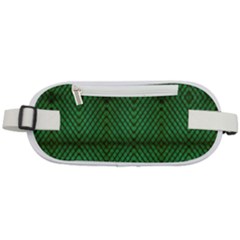 Green Diamond Grid Pattern Rounded Waist Pouch by ExtraGoodSauce