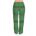 Green Diamond Grid Pattern Women Velvet Drawstring Pants View2