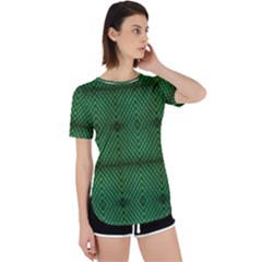 Green Diamond Grid Pattern Perpetual Short Sleeve T-Shirt