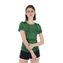 Green Diamond Grid Pattern Back Cut Out Sport T-Shirt View2