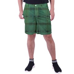 Green Diamond Grid Pattern Men s Pocket Shorts