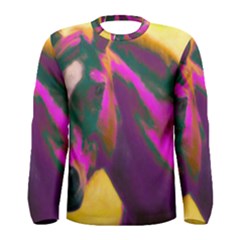 Vibrant Abstract Equine Art Men s Long Sleeve T-shirt