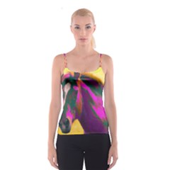 Vibrant Abstract Equine Art Spaghetti Strap Top by ExtraGoodSauce