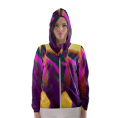 Vibrant Abstract Equine Art Women s Hooded Windbreaker