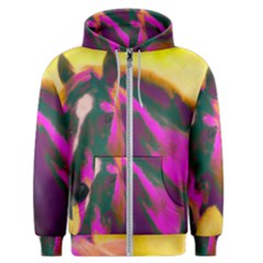 Vibrant Abstract Equine Art Men s Zipper Hoodie