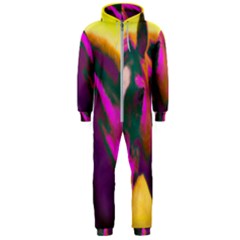 Vibrant Abstract Equine Art Hooded Jumpsuit (men) by ExtraGoodSauce