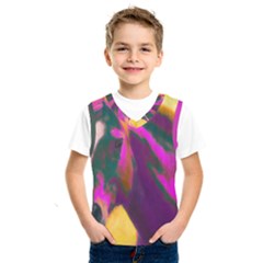 Vibrant Abstract Equine Art Kids  Basketball Tank Top by ExtraGoodSauce