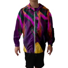 Vibrant Abstract Equine Art Kids  Hooded Windbreaker