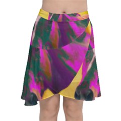 Vibrant Abstract Equine Art Chiffon Wrap Front Skirt by ExtraGoodSauce