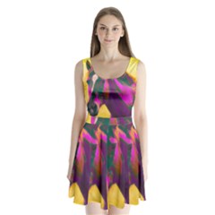 Vibrant Abstract Equine Art Split Back Mini Dress  by ExtraGoodSauce