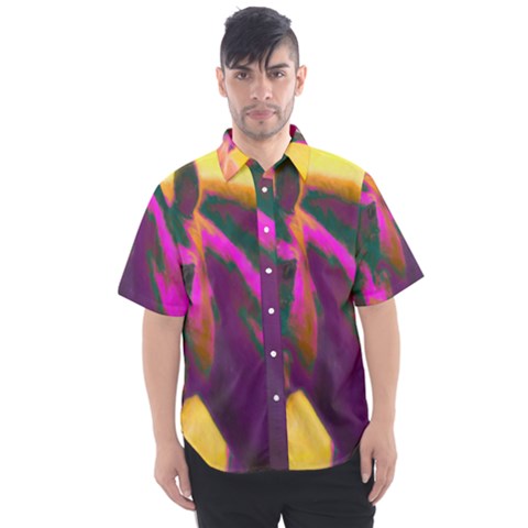 Vibrant Abstract Equine Art Men s Short Sleeve Shirt by ExtraAwesomeSauce