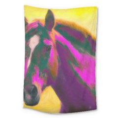 Vibrant Abstract Equine Art Large Tapestry