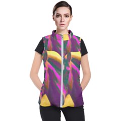 Vibrant Abstract Equine Art Women s Puffer Vest