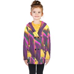 Vibrant Abstract Equine Art Kids  Double Breasted Button Coat