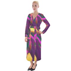 Vibrant Abstract Equine Art Velvet Maxi Wrap Dress by ExtraGoodSauce