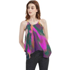 Vibrant Abstract Equine Art Flowy Camisole Tank Top by ExtraGoodSauce