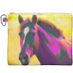 Vibrant Abstract Equine Art Canvas Cosmetic Bag (xxxl) by ExtraAwesomeSauce