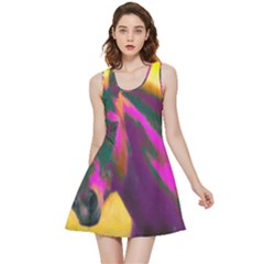 Vibrant Abstract Equine Art Inside Out Reversible Sleeveless Dress by ExtraGoodSauce