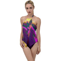 Vibrant Abstract Equine Art Go With The Flow One Piece Swimsuit by ExtraAwesomeSauce