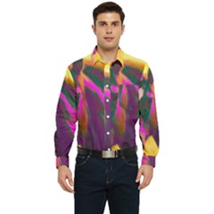 Vibrant Abstract Equine Art Men s Long Sleeve Pocket Shirt  by ExtraAwesomeSauce