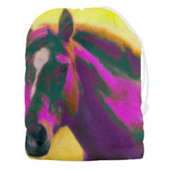 Vibrant Abstract Equine Art Drawstring Pouch (3xl) by ExtraGoodSauce